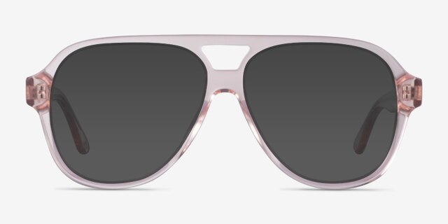 Iggy Clear Pink AcetateEyeglass Frames from EyeBuyDirect, with Tinted Lenses