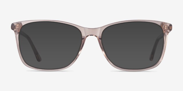 Crescendo Clear Pink AcetateEyeglass Frames from EyeBuyDirect, with Tinted Lenses