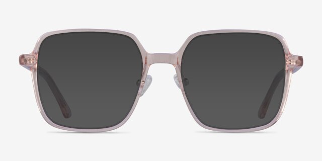 Modern Clear Pink AcetateEyeglass Frames from EyeBuyDirect, with Tinted Lenses