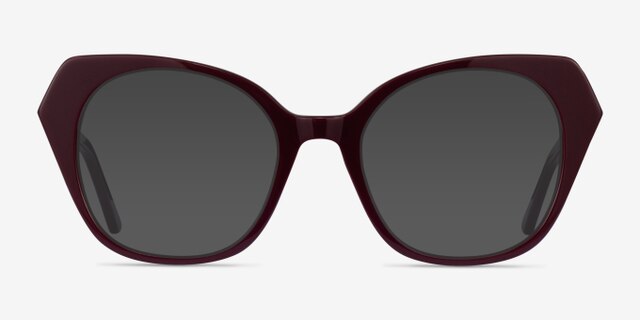 Noma Burgundy AcetateEyeglass Frames from EyeBuyDirect, with Tinted Lenses