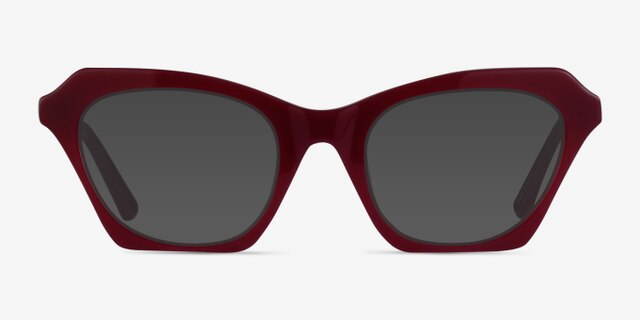 Alwyne Burgundy AcétateMontures de lunettes de vue d'EyeBuyDirect, Avec des Verres Teintés