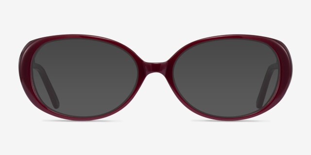 Surrey Burgundy AcetateEyeglass Frames from EyeBuyDirect, with Tinted Lenses