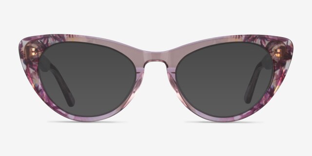 Legato Clear Pink Floral AcetateEyeglass Frames from EyeBuyDirect, with Tinted Lenses
