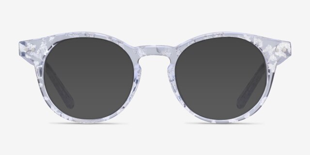 Luminary Clear Silver AcetateEyeglass Frames from EyeBuyDirect, with Tinted Lenses