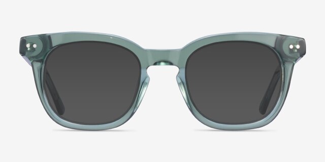 Acoustic Clear Green AcetateEyeglass Frames from EyeBuyDirect, with Tinted Lenses