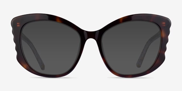 Aesthete Tortoise Clear Gold AcetateEyeglass Frames from EyeBuyDirect, with Tinted Lenses