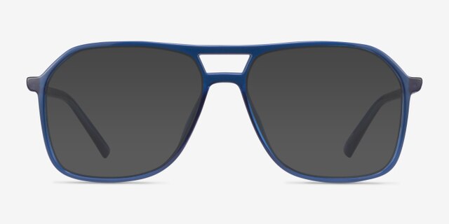 Encode Clear Navy PlasticEyeglass Frames from EyeBuyDirect, with Tinted Lenses