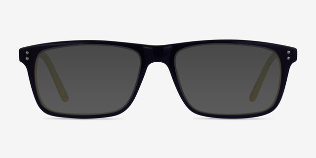 Maestro Navy Yellow AcetateEyeglass Frames from EyeBuyDirect, with Tinted Lenses