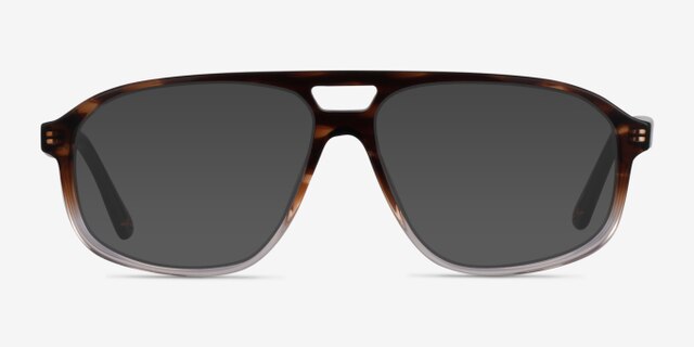 Volt Brown Striped AcetateEyeglass Frames from EyeBuyDirect, with Tinted Lenses