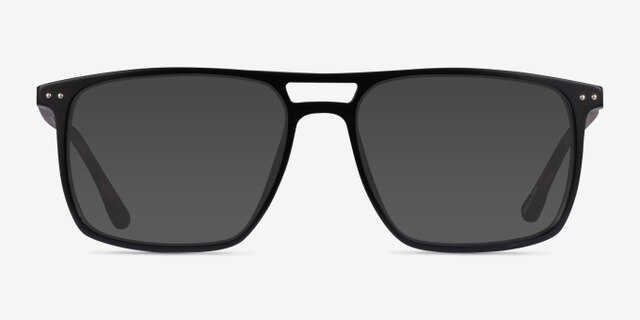 Hitch Matte Black Tortoise PlasticEyeglass Frames from EyeBuyDirect, with Tinted Lenses