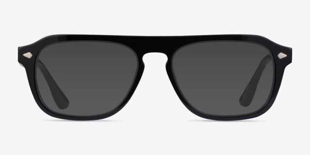 Cedar Black AcetateEyeglass Frames from EyeBuyDirect, with Tinted Lenses