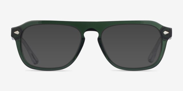 Cedar Clear Green AcetateEyeglass Frames from EyeBuyDirect, with Tinted Lenses