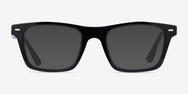 Hemlock Black AcetateEyeglass Frames from EyeBuyDirect, with Tinted Lenses