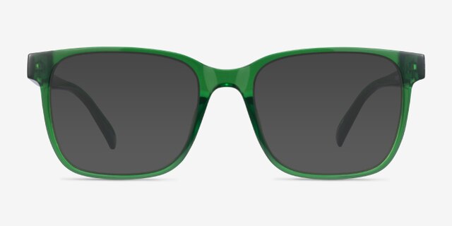 Alder Clear Green Eco-friendlyEyeglass Frames from EyeBuyDirect, with Tinted Lenses