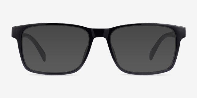 Beech Black PlasticEyeglass Frames from EyeBuyDirect, with Tinted Lenses