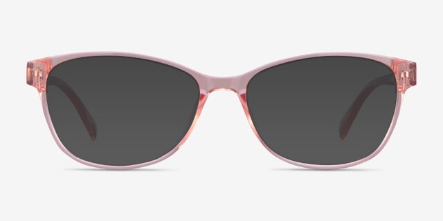 Juniper Clear Nude PlasticEyeglass Frames from EyeBuyDirect, with Tinted Lenses