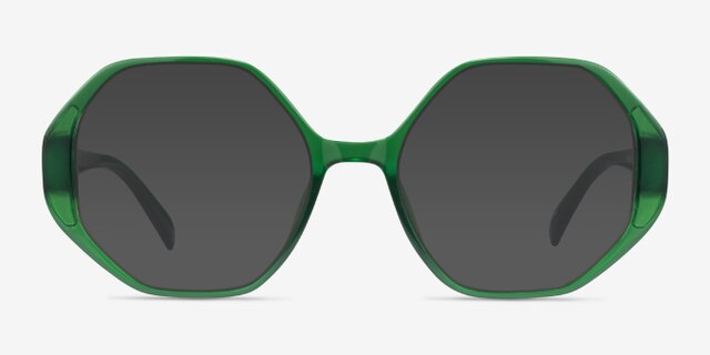 Cypress Clear Green PlasticEyeglass Frames from EyeBuyDirect, with Tinted Lenses
