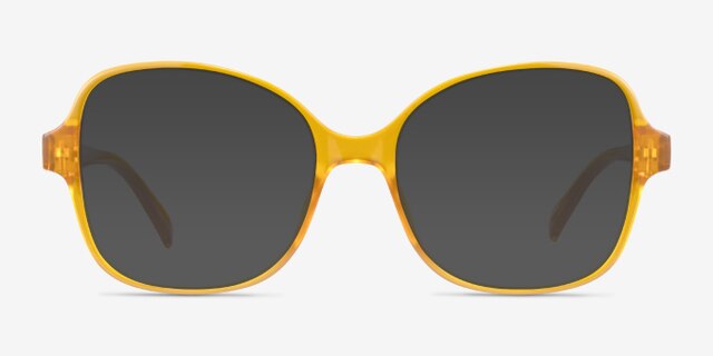 Arolla Clear Yellow PlastiqueMontures de lunettes de vue d'EyeBuyDirect, Avec des Verres Teintés