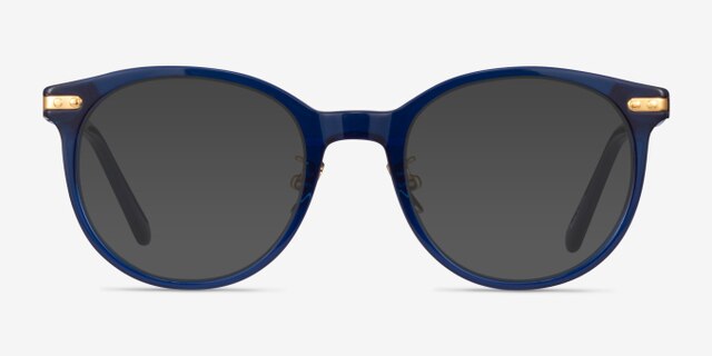 Dotti Blue Gold AcetateEyeglass Frames from EyeBuyDirect, with Tinted Lenses