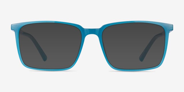 Candescent Blue PlasticEyeglass Frames from EyeBuyDirect, with Tinted Lenses