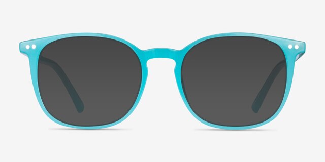 Skyglow Aqua PlasticEyeglass Frames from EyeBuyDirect, with Tinted Lenses