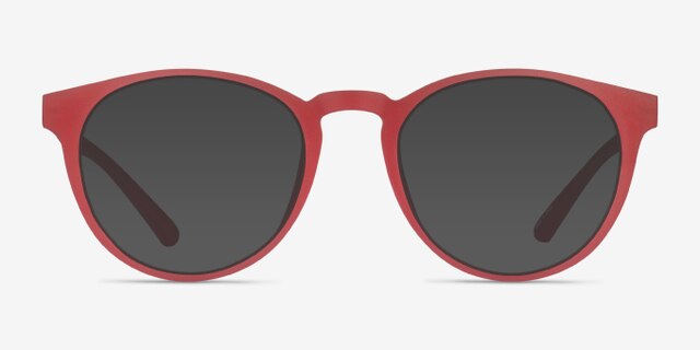 Moonlight Matte Red PlasticEyeglass Frames from EyeBuyDirect, with Tinted Lenses