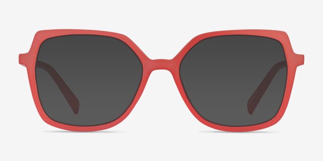 Lunette Matte Red PlasticEyeglass Frames from EyeBuyDirect, with Tinted Lenses