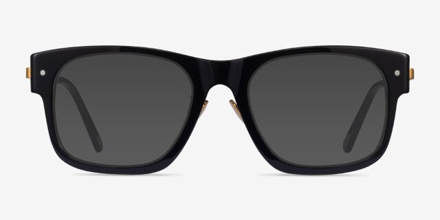 Carlyle Black Gold AcetateEyeglass Frames from EyeBuyDirect, with Tinted Lenses