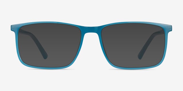 Interstellar Teal PlasticEyeglass Frames from EyeBuyDirect, with Tinted Lenses