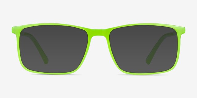 Interstellar Green PlasticEyeglass Frames from EyeBuyDirect, with Tinted Lenses