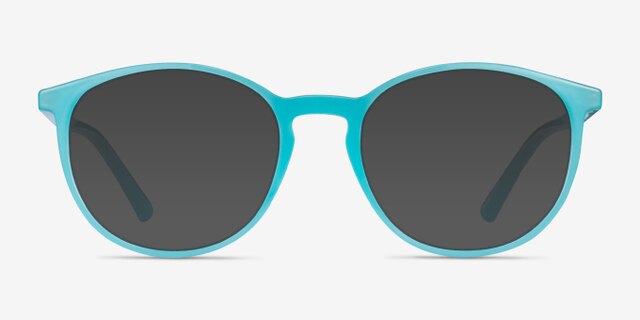 Crescent Bleu PlastiqueMontures de lunettes de vue d'EyeBuyDirect, Avec des Verres Teintés