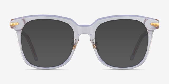 Hadley Clear Gold AcetateEyeglass Frames from EyeBuyDirect, with Tinted Lenses