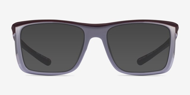Ignite Dark Red Gray PlasticEyeglass Frames from EyeBuyDirect, with Tinted Lenses