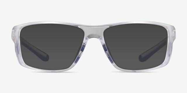 Buff Clear Blue PlasticEyeglass Frames from EyeBuyDirect, with Tinted Lenses