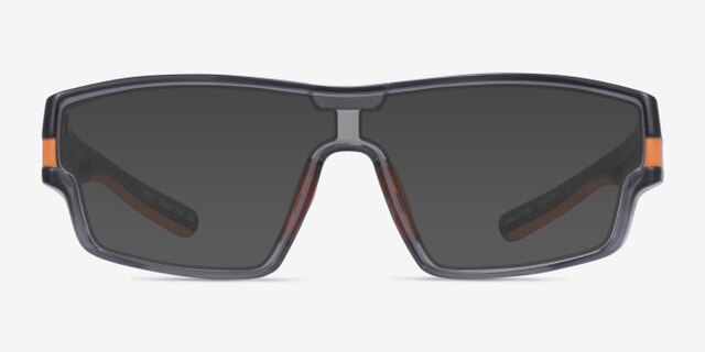 Weld Clear Gray Orange PlasticEyeglass Frames from EyeBuyDirect, with Tinted Lenses