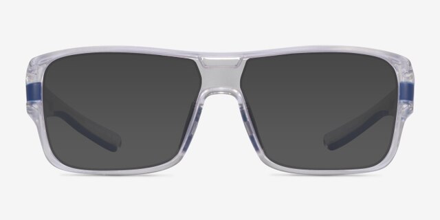 Flash Clear Blue PlasticEyeglass Frames from EyeBuyDirect, with Tinted Lenses