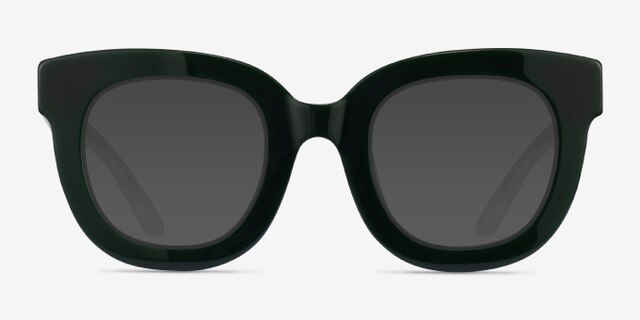 Astra Dark Green White AcetateEyeglass Frames from EyeBuyDirect, with Tinted Lenses