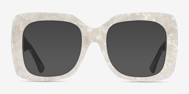 Spacey White AcetateEyeglass Frames from EyeBuyDirect, with Tinted Lenses