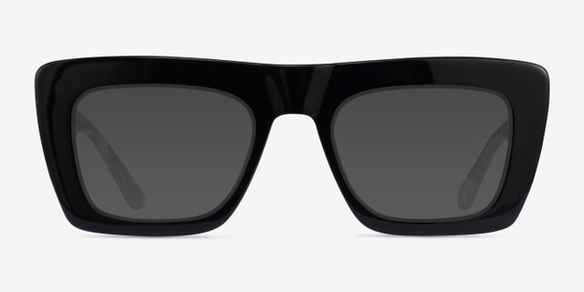 Planetary Black Gray AcetateEyeglass Frames from EyeBuyDirect, with Tinted Lenses