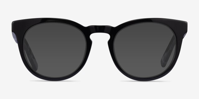 Lush Black Floral AcetateEyeglass Frames from EyeBuyDirect, with Tinted Lenses