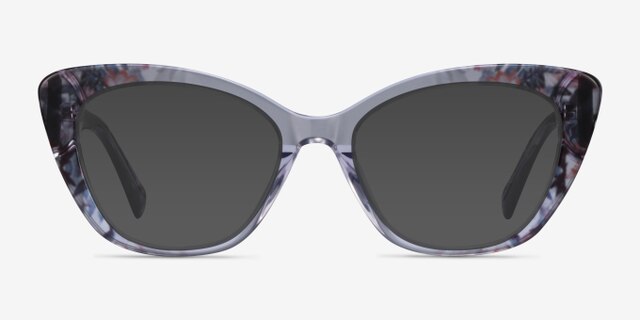 Vivi Clear Gray Floral AcetateEyeglass Frames from EyeBuyDirect, with Tinted Lenses