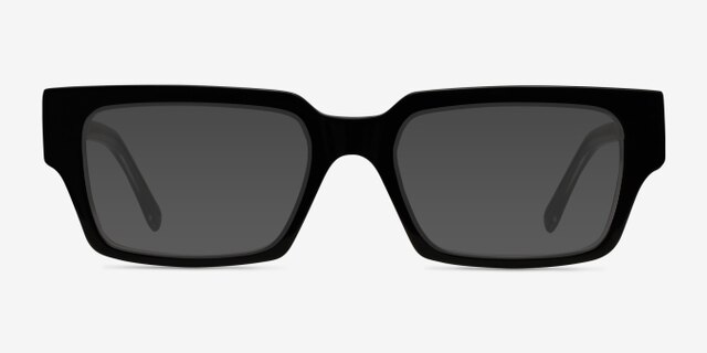 Rand Black AcetateEyeglass Frames from EyeBuyDirect, with Tinted Lenses