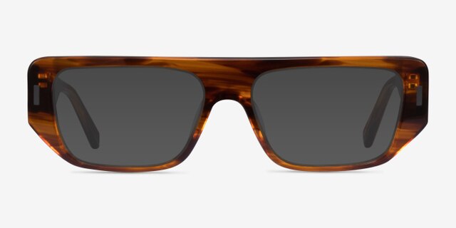 Ersa Brown Striped AcetateEyeglass Frames from EyeBuyDirect, with Tinted Lenses