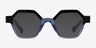 Hexed Black Clear Blue AcetateEyeglass Frames from EyeBuyDirect, with Tinted Lenses