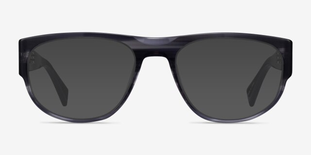 Greg Blue Striped AcetateEyeglass Frames from EyeBuyDirect, with Tinted Lenses