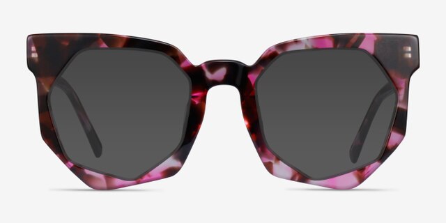 Jewel Pink Tortoise AcetateEyeglass Frames from EyeBuyDirect, with Tinted Lenses