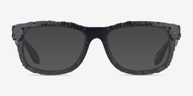Novelty Black PlasticEyeglass Frames from EyeBuyDirect, with Tinted Lenses