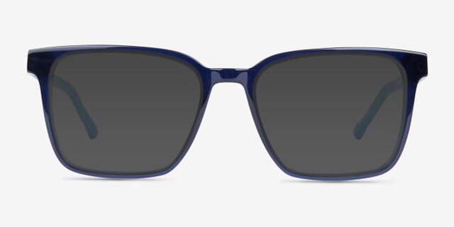 Mod Clear Blue AcetateEyeglass Frames from EyeBuyDirect, with Tinted Lenses