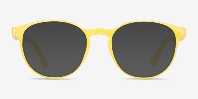 Boss Yellow PlasticEyeglass Frames from EyeBuyDirect, with Tinted Lenses