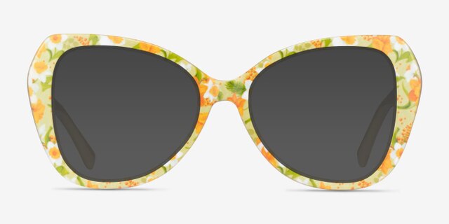 Superbloom Yellow Floral AcetateEyeglass Frames from EyeBuyDirect, with Tinted Lenses